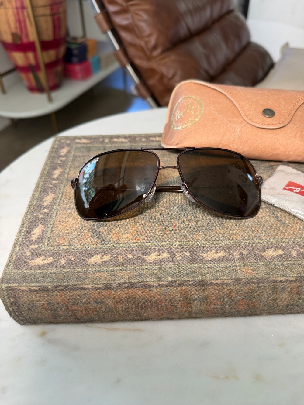 Ray-Ban RB3267 Aviator Sunglasses with Brown Polarized Lenses